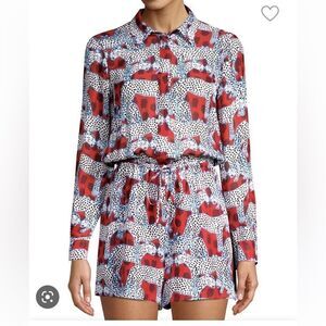 NWT Parker Kathleen Romper in Aquarius Poppies Size 8